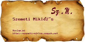 Szemeti Miklós névjegykártya