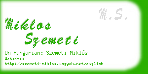 miklos szemeti business card