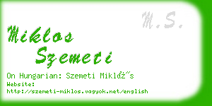 miklos szemeti business card